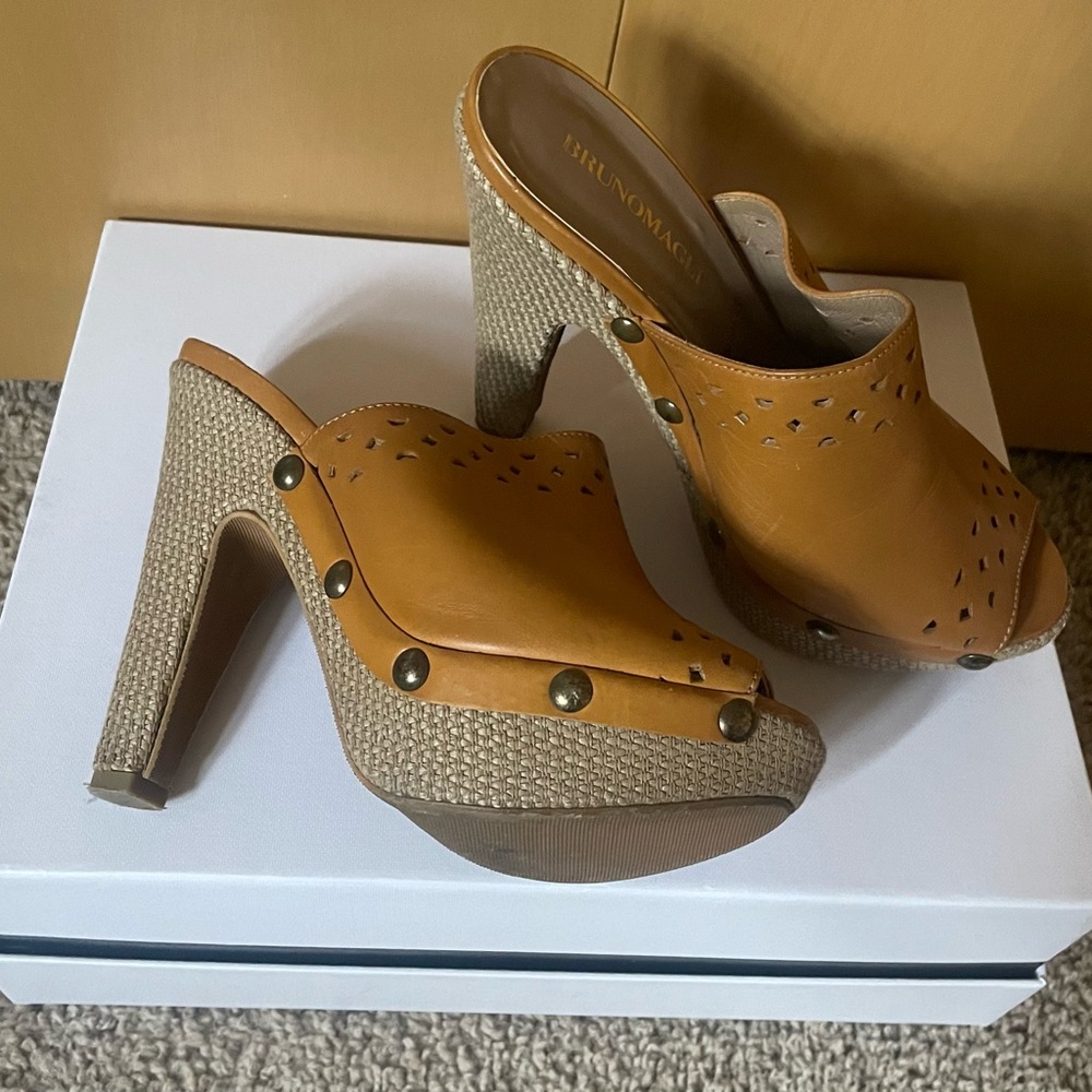 Bruno Magli Espadrille platform slides sandals